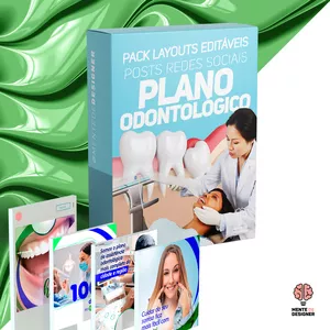 Imagem de capa para o Ebook PACK - POSTS REDES SOCIAIS - PLANO ODONTOLÓGICO (JPEG e PSD)