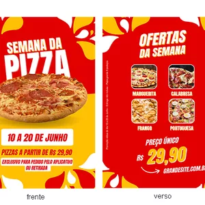 Imagem de capa para o Ebook Template PSD editável pizza