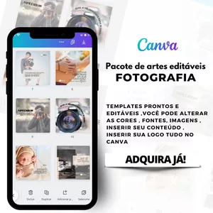 Imagem de capa para o Ebook INSTAPACK CANVA:  TEMPLATES PRONTOS E EDITAVEIS DE FOTOGRAFIA FOTÓGRAFOS REDES SOCIAIS