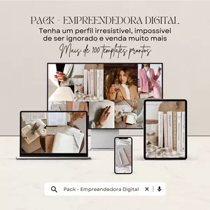 Imagem de capa para o Curso online Pack Canva - Empreendedora Digital