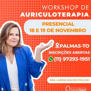 Imagem de capa para o Evento presencial Workshop de Auriculoterapia Clínica em Palmas