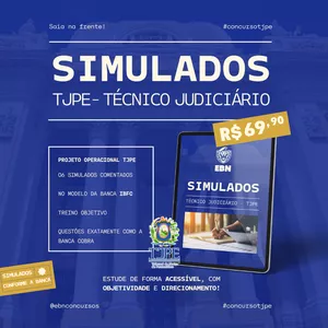 Imagem de capa para o Ebook SIMULADOS TJ-PE - TÉCNICO JUDICIÁRIO