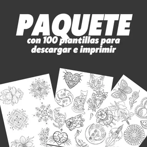 Imagen de portada para Curso online Paquete con 100 plantillas para tatuar