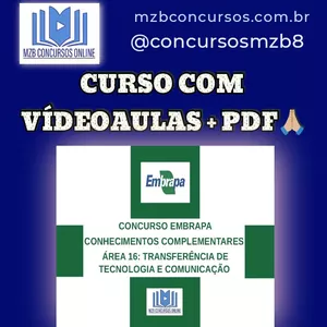Imagem de capa para o Curso online CONHECIMENTO COMPLEMENTARES ÁREA 16/CONCURSO EMBRAPA