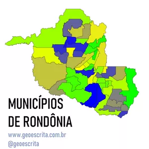 Imagem de capa para o Curso online Municípios de Rondônia - Mapa Editável para PowerPoint e SVG v2.0