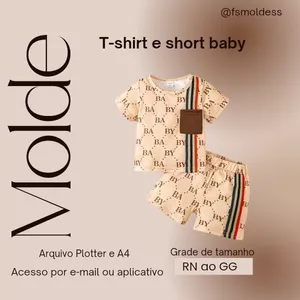 Imagem de capa para o Ebook Molde t-shirt e short baby 