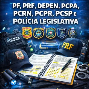 Imagem do curso SIMULADOS da PF, PRF, DEPEN, PCPA, PCRN, PCPR, PCSP e POLÍCIA LEGISLATIVA