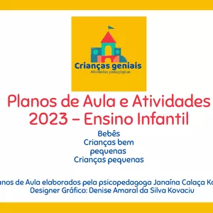 Imagem de capa para o Ebook Planos de Aula e Atividades do Ensino Infantil -2023