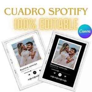Imagen de portada para Curso online Cuadro Spotify plantilla CANVA