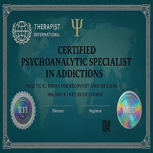 Imagem do curso ⚠️ ÚLTIMO DIA! ⚠️ Formação Especialização em Vícios - Psicanalista + Livro AMAZON + Registro Profissional + Crachá Digital + Mapas Mentais + Cartilhas + Resumos + Exercícios + Práticas