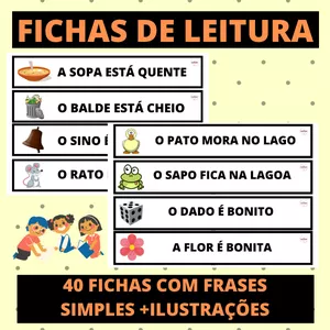 Imagem de capa para o Ebook FICHAS DE LEITURA - FRASES SIMPLES 