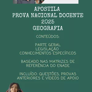 Imagem de capa para o Ebook APOSTILA PROVA NACIONAL DOCENTE 2025 GEOGRAFIA