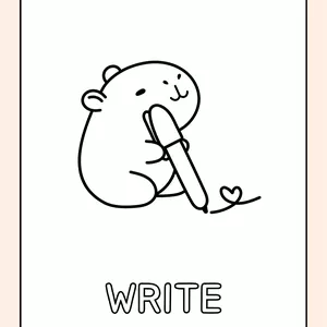 Cover image for Ebook Capybara Action Verbs Coloring book