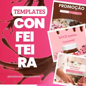 TEMPLATES EDITÁVEIS CANVA PARA CONFEITEIRA 