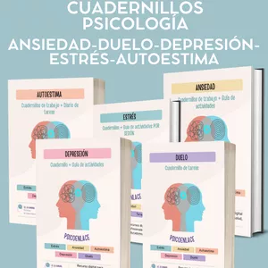Imagen de portada para Ebook Colección de Psicología 5 cuadernillos- Ansiedad, Depresión, Duelo, Estrés, Autoestima.