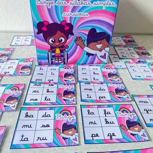 Imagem de capa para o Ebook BINGO DAS SÍLABAS SIMPLES CURSIVAS