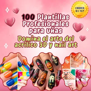 Imagen de portada para Ebook 100 Plantillas Profesionales para uñas: Domina el arte del acrílico 3D y nail art