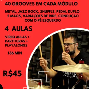 Imagem do curso 34 - 80 Grooves de Rock (módulo 2)