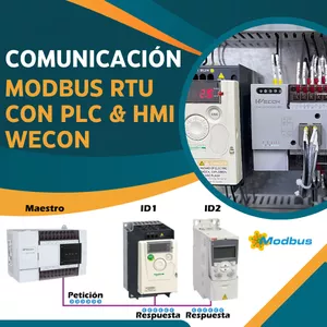 Imagen de portada para Curso online Curso de programación de PLC y HMI Wecon - Comunicación Modbus RTU