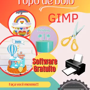 Imagem de capa para o Ebook Aprenda fazer topo de bolo com o GIMP