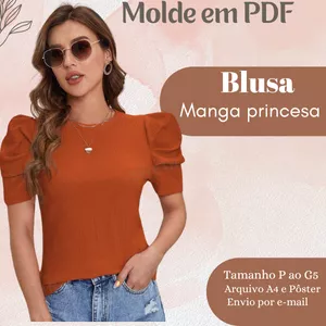 Imagem de capa para o Ebook MOLDE EM PDF BLUSA MANGA PRINCESA