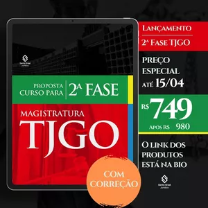 Imagem de TJGO | 2ª fase COM CORREÇÃO criado por Santo Graal Jurídico na hotmart