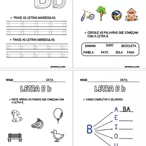 Imagem de capa para o Ebook Atividade para alfabetização- Letra B