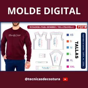Imagen de portada para Ebook sudadera cuello redondo para hombre ( para tela franela )