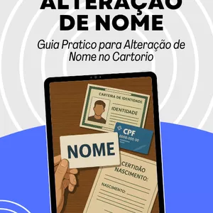 Imagem de capa para o Ebook Guia Prático para Alteração de Nome no Cartório: Simples, Rápido e Legal 