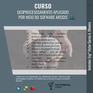 Imagem de GEOPROCESSAMENTO APLICADO: ARCGIS, GOOGLE EARTH, GPS criado por VICTORENG CURSOS na hotmart