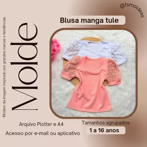 Imagem de capa para o Ebook Molde blusa manga tule