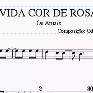 Imagem de capa para o Ebook Partitura Vida Cor de Rosa da Banda os Atuais para trompetes