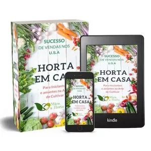 Imagem de capa para o Ebook Horta em Casa - Para Iniciantes e amantes na arte de cultivar + 2 e-books Bônus