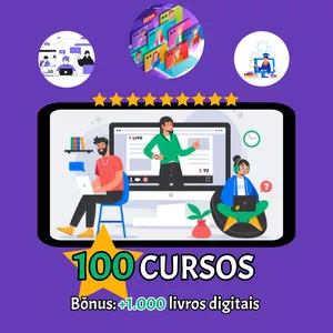 Imagem de capa para o Curso online 100 CURSOS PLRs em português BÔNUS: +1.000 EBOOKS