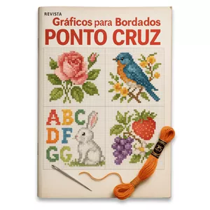 Imagem de capa para o Ebook Revista de Gráficos para bordados Ponto cruz.
