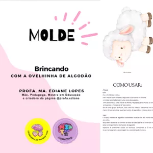 Imagem de capa para o Ebook Arquivo para Imprimir_Ovelhinha de algodão: Coordenação Motora e Contagem Divertida