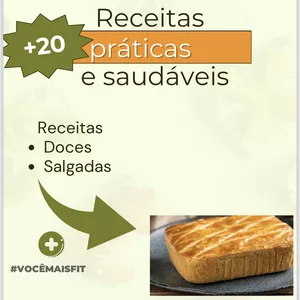 Imagem de capa para o Ebook +20 receitas práticas, rápidas e saudáveis 