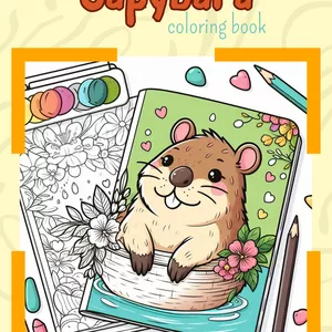 Cover image for Ebook capybara coloring book - livro de colorir de capivaras