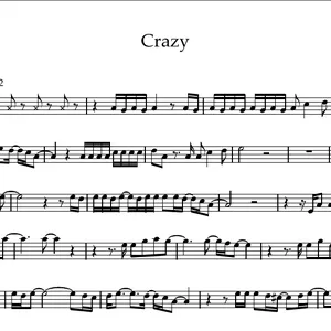 Imagem de capa para o Ebook Partitura Crazy - Sax Alto Solo -  Gnarls Barkley