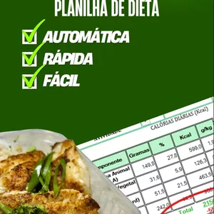 Imagem de capa para o Curso online Planilha automática de dietas