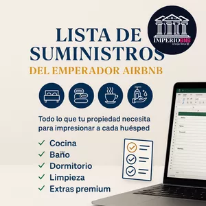Imagen de portada para Curso online Lista de Suministros para el Emperador/Emperatriz Airbnb 🛏️✨ Checklist premium para una experiencia 5 estrellas