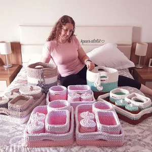 Imagem principal do produto Crochê para quartos de bebê com Fio de malha