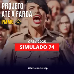 Imagem de capa para o Ebook SIMULADO 74 PÓS-EDITAL CFSd PMMG 2025