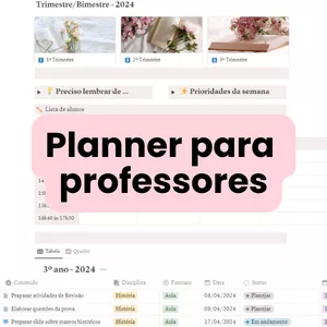 Imagem de capa para o Ebook Planner para Professores - Notion