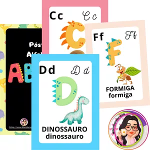 Imagem de capa para o Ebook Decoração sala de aula Dino - Alfabeto