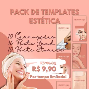 Imagem de capa para o Ebook Pack Templates - Estética