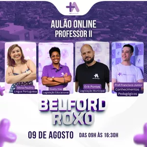 Imagem de capa para o Evento presencial Aulão Presencial – Professor II para o Concurso Belford Roxo