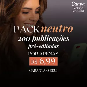 Imagem de capa para o Curso online Pack Neutro - Canva versão gratuita ( 200 posts)