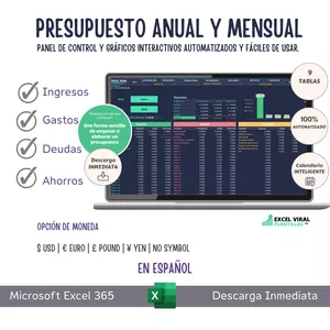 Imagen de portada para Ebook Organiza tus Finanzas: Presupuesto Anual y Mensual + Calendario Inteligente en Excel (Español)