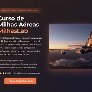 Imagem do curso Domine Milhas Aéreas: Viagens incríveis usando estratégias de milhas